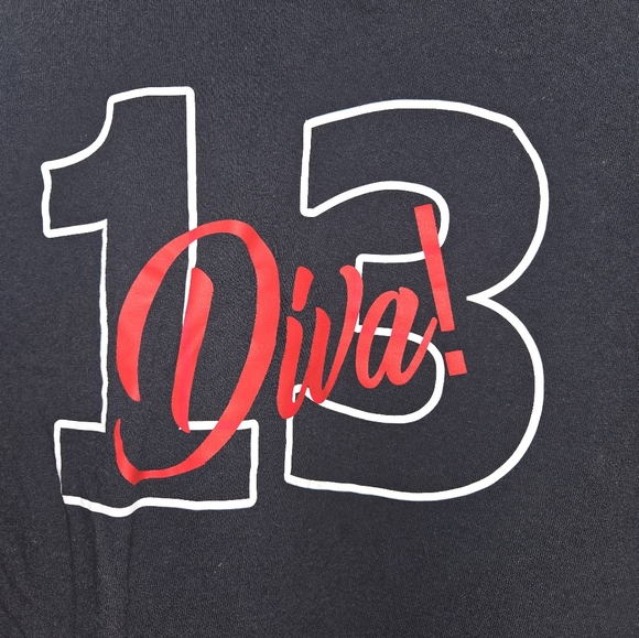 Gildan Women's L Black Graphic 13 Diva T-Shirt - Picture 2 of 11